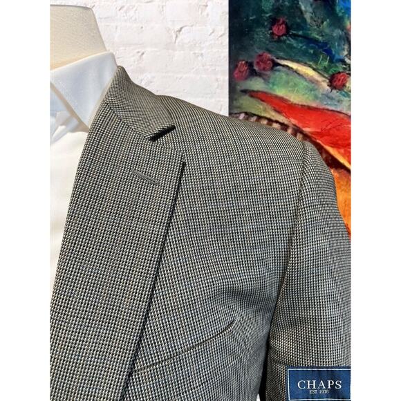 Chaps Ralph Lauren 44R Gray Rust Blue Birdseye Blazer Sport Coat Jacket - Picture 3 of 14